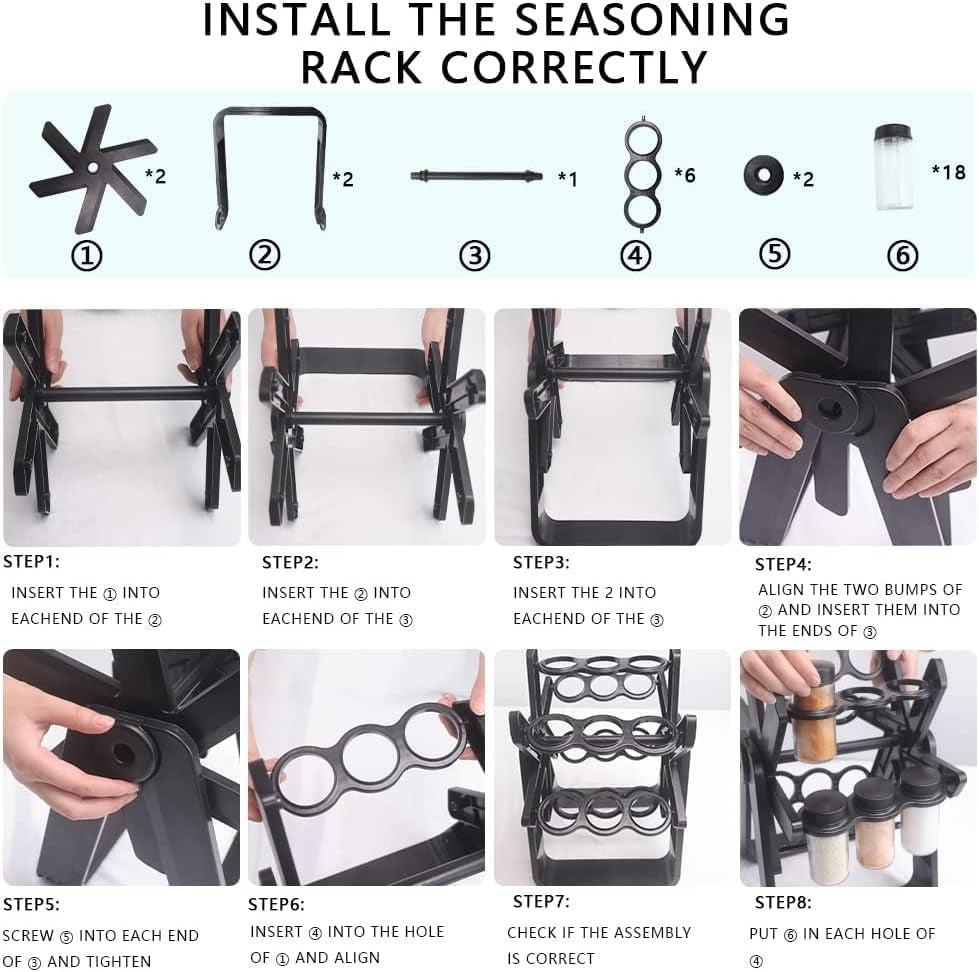 Spice Rack Organizer With 18 Spice Jars SKU: WB-UA1579